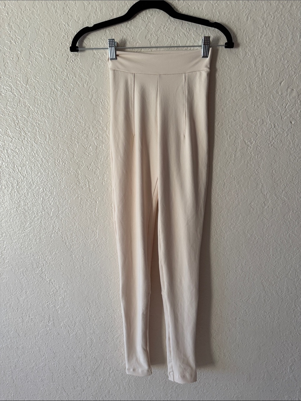 Live The Process High-Waist Zip Ankle Leggings Size XS Cream Ivory Luxury - Picture 2 of 5